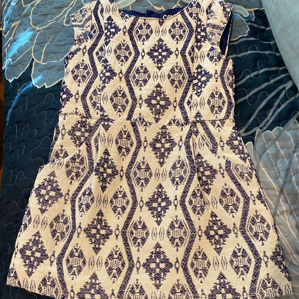 OshKosh B'gosh Navy and Cream Patterned Dress